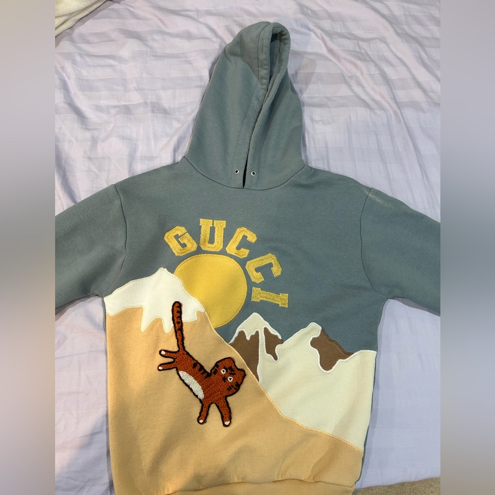 Gucci Blue and Tan Hoodie